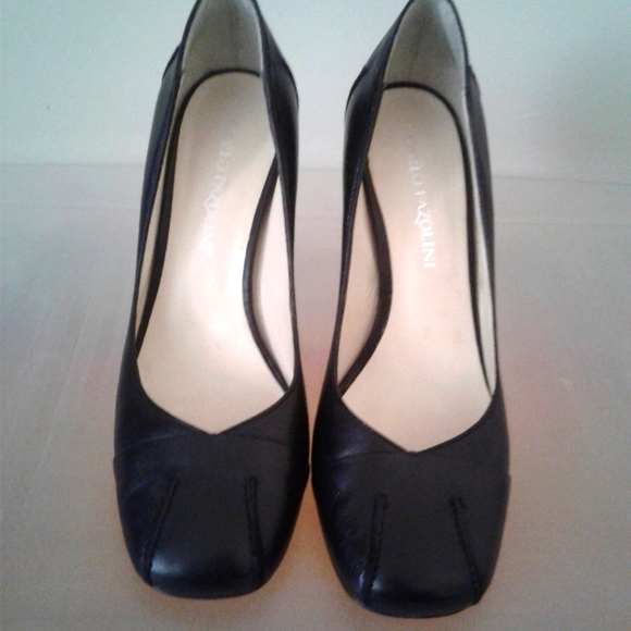 CARLO PAZOLINI black leather heels. Size 37. - Picture 2 of 5